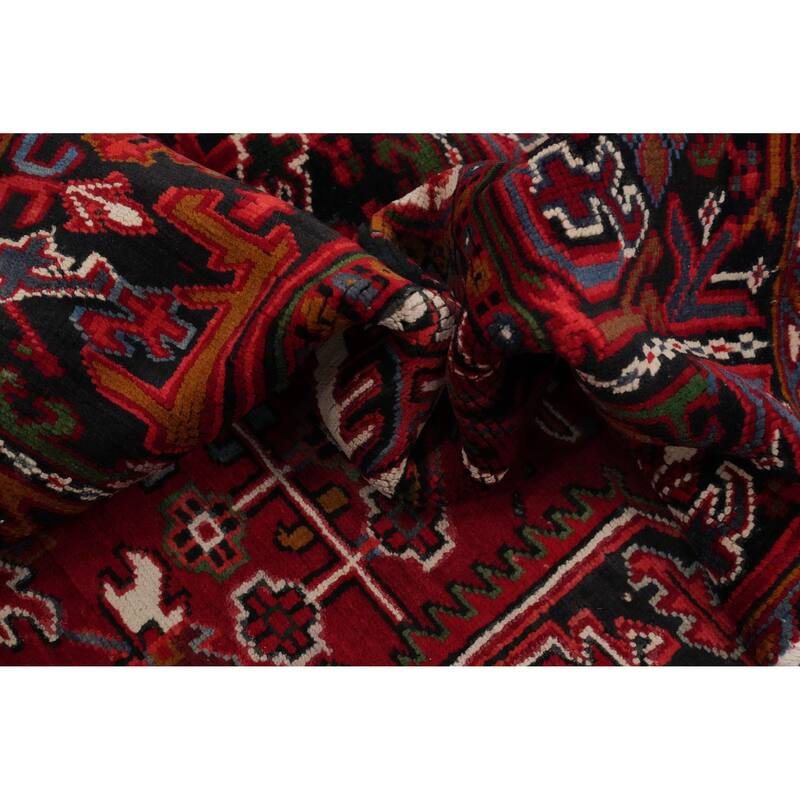 Hand Knotted Oriental 100% Wool Carpet Traditional Medallion Red Heriz Area Rug - 11' 8'' X 8' 8''