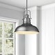 preview thumbnail 5 of 17, 1-Light Industrial Farmhouse Single Dome Pendant Light Hanging Lamps - ‎11 x 11 x 8.5 inches Grey