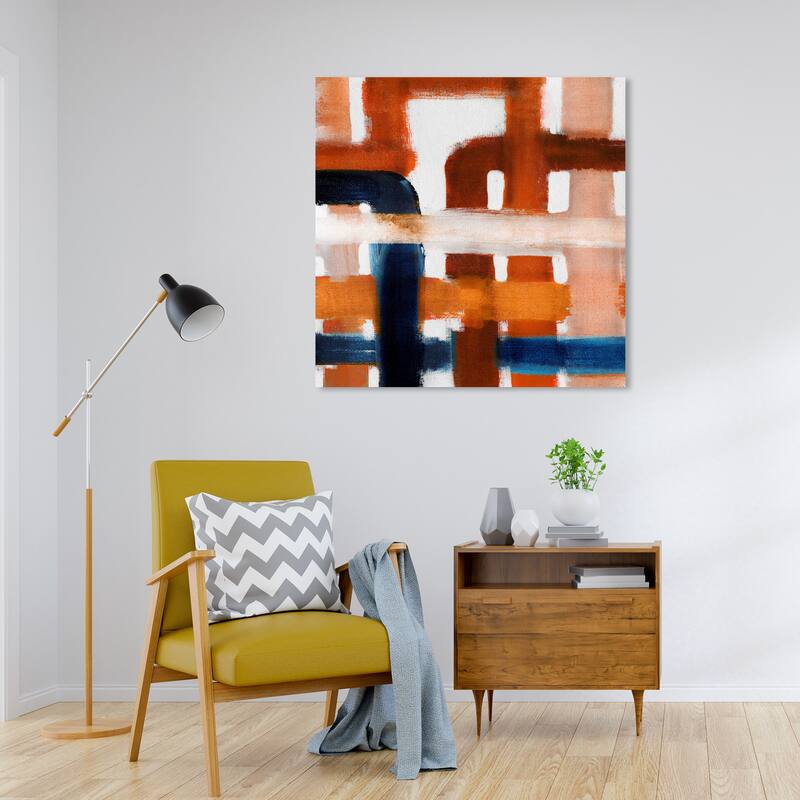 Wynwood Studio Canvas Abstract Burnt and Rusted Orange and Modern & Contemporary Wall Art Canvas Print - 30 x 30