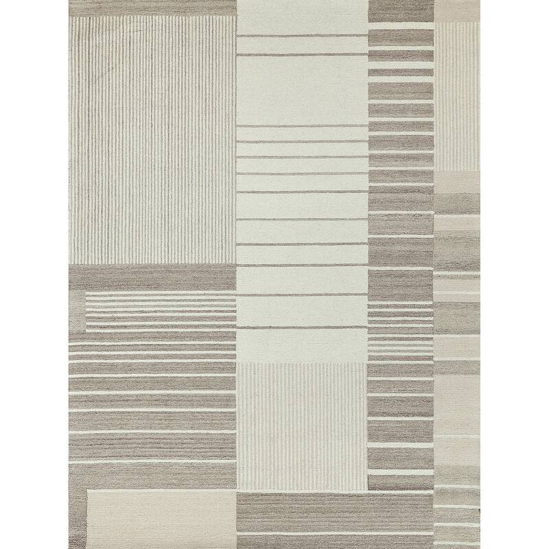 Exquisite Rugs Castine Handmade Hand-tufted New Zealand Wool on Canvas Beige/Ivory Area Rug