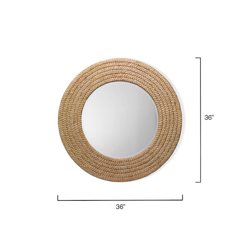 Alden Décor Gisele Seagrass Round Mirror
