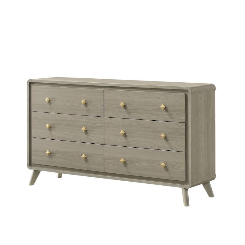 Furniture of America Thalia Modern Grey Wood 6-Drawer Dresser