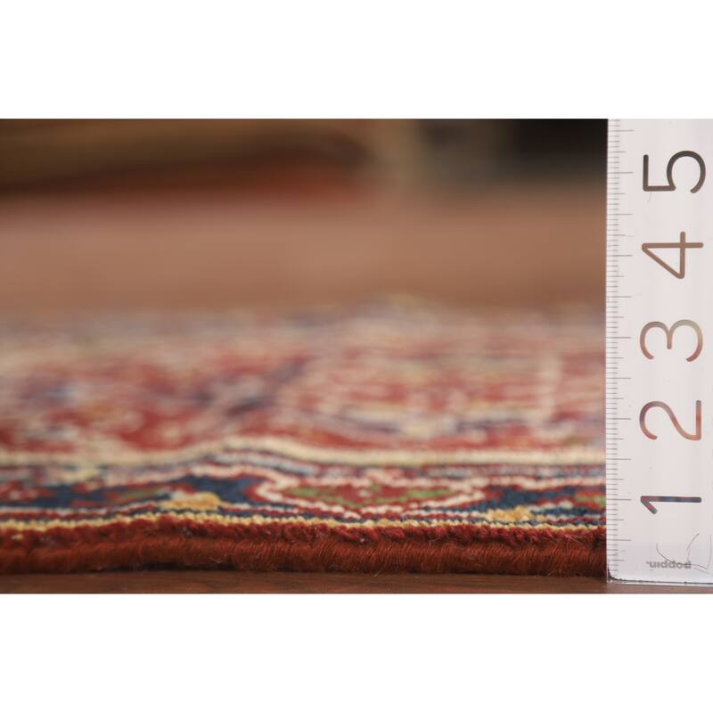 Hand Knotted Oriental 100% Wool Carpet Traditional Medallion Red Heriz (serapi) Area Rug - 3' 0'' X 2' 0''