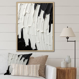 Designart "Momentary Spirit Black And White Abstract I" Abstract ...