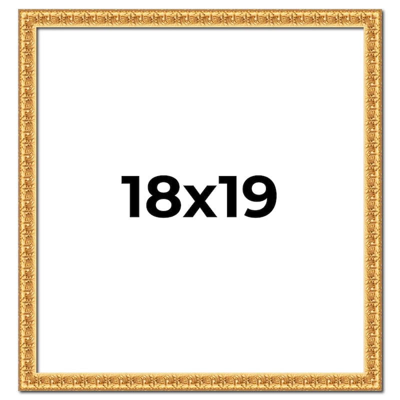 18x19 Frame Gold Real Wood Picture Frame Width 1 inches | Interior