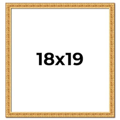 18x19 Frame Gold Real Wood Picture Frame Width 1 inches | Interior