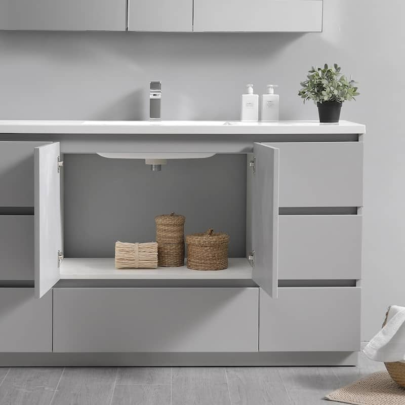 Fresca Senza 60" Free Standing Single Basin Vanity Set with MDF