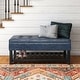 preview thumbnail 131 of 136, WYNDENHALL Essex 44 inch Wide Transitional Rectangle Ottoman Bench Denim Blue