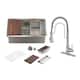 Option Sink + Brushed Nickel Pull Down Kitchen Faucet