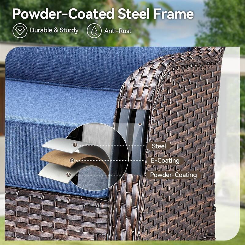 Outdoor Swivel Glider Rattan Chair Set