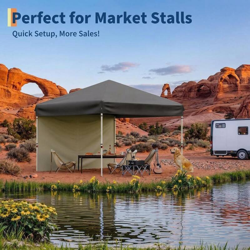Folding Pop Up Canopy Tent, Height Adjustable