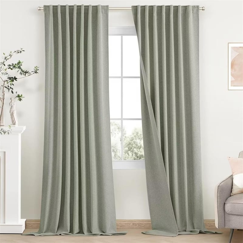 Sage Green Blackout Curtains 52x84" Farmhouse