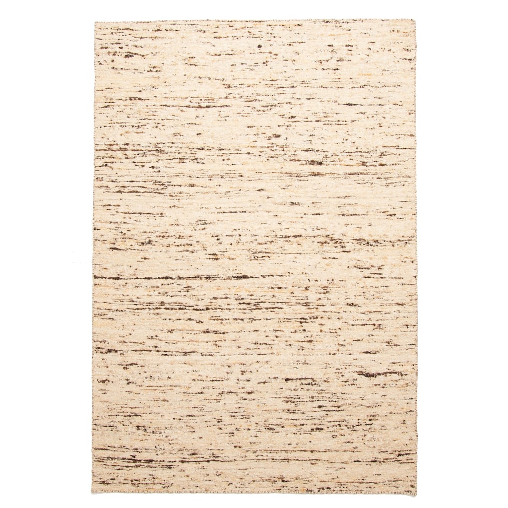 ECARPETGALLERY Braid weave Sienna Beige Wool Rug - 5'4 x 7'7