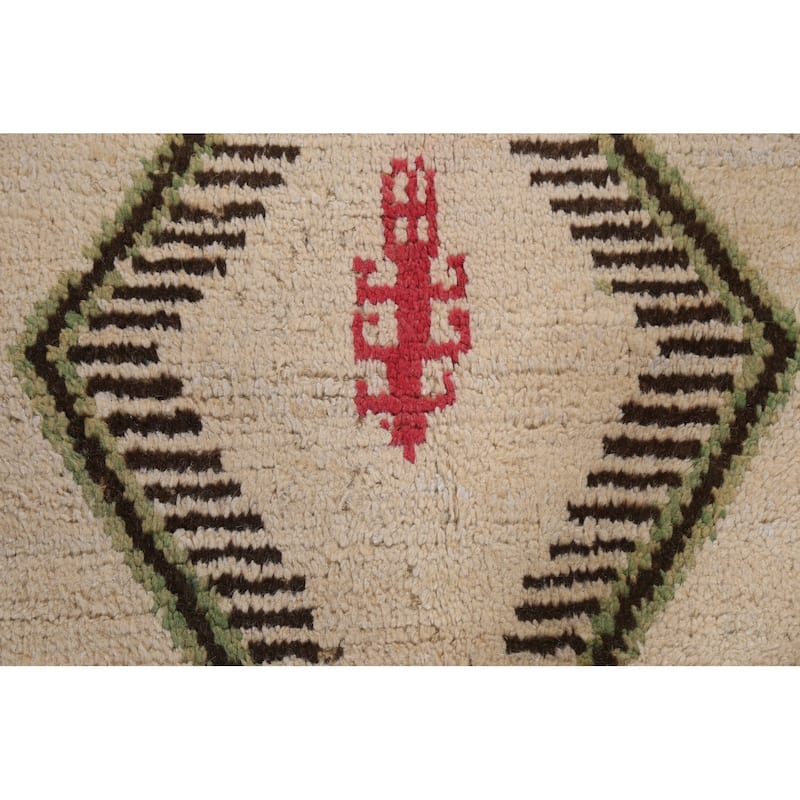 Tribal Oriental Moroccan Wool Area Rug Hand-knotted Home Decor Carpet - 6'1" x 9'9"