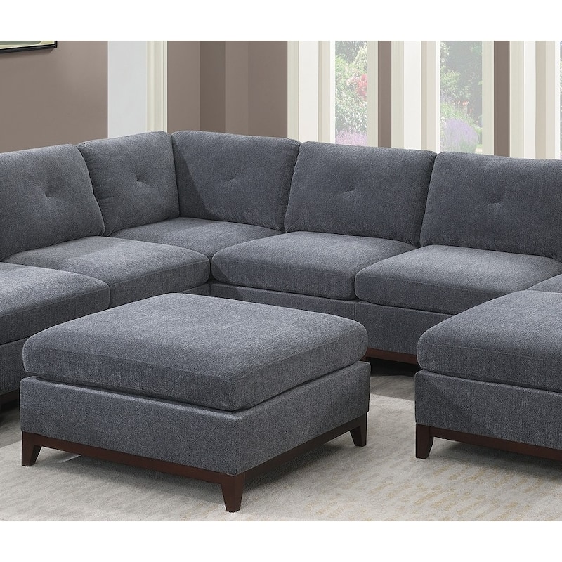Modular Living Room Furniture Ottoman Ash Chenille Fabric 1pc Cushion Ottoman Couch