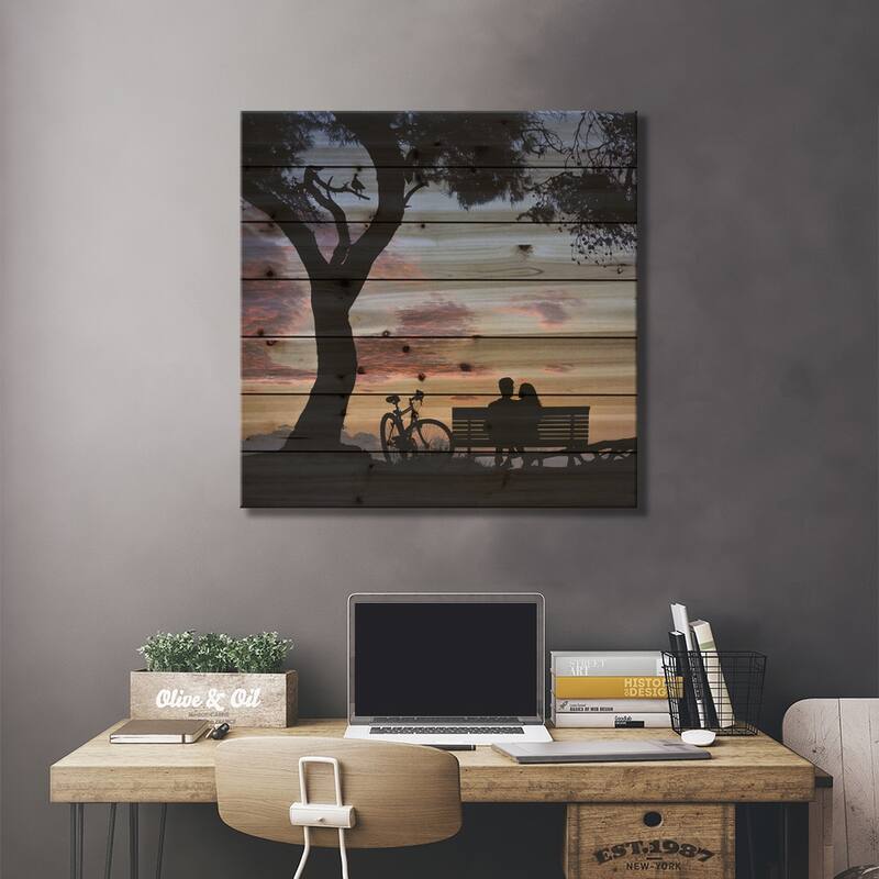 Happ Time Print On Wood by Abdullah Evindar - Multi-Color