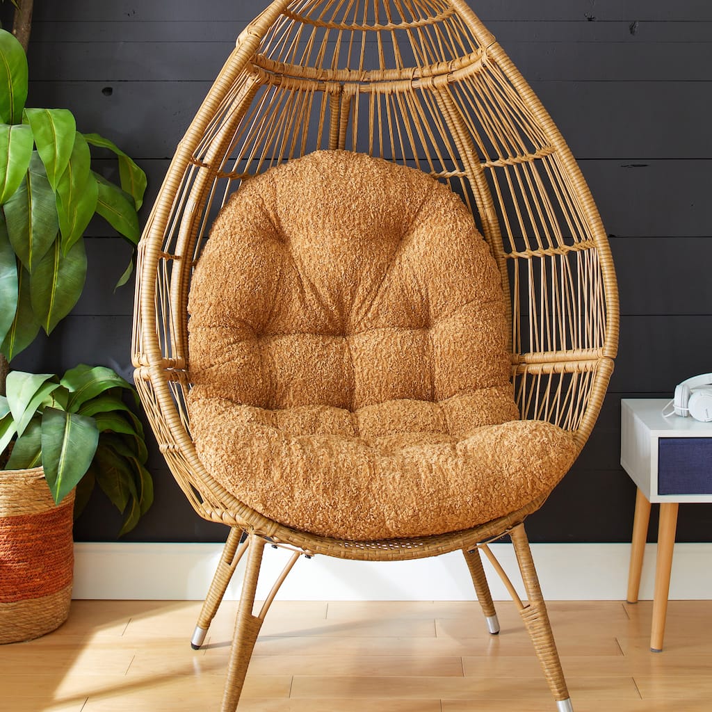 Sorra Home Indoor Soft-Textured Egg Chair Replacement Cushion (Cushion Only)