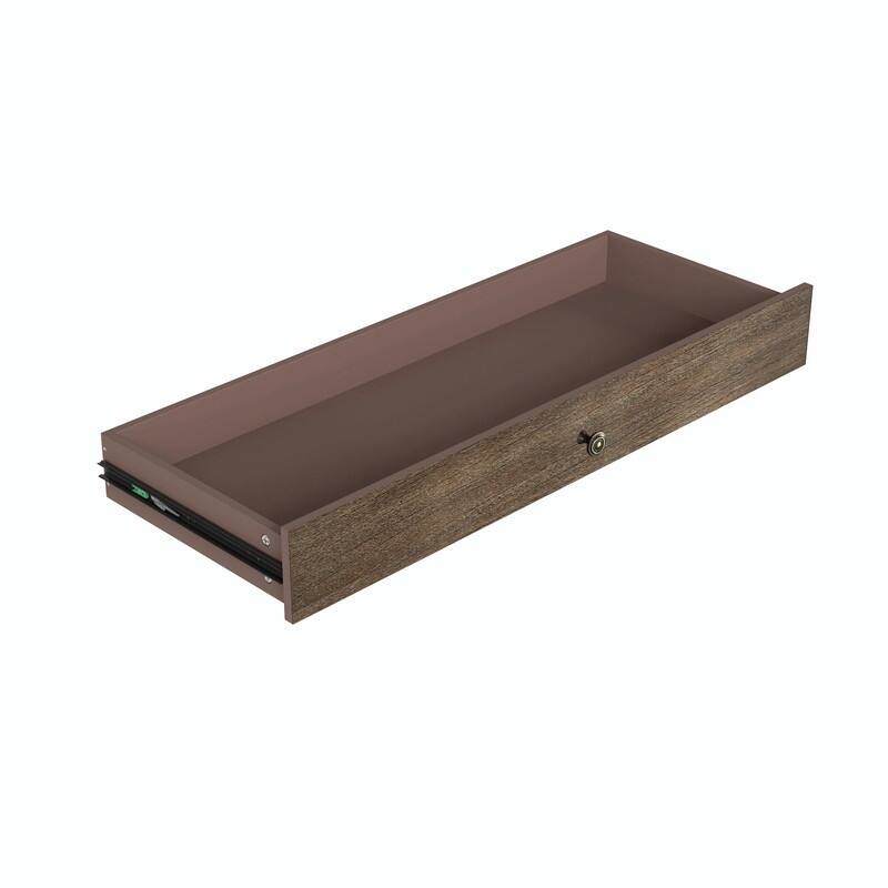 Large 4-Drawer Wood Dresser with Solid Wood Feet, Brown Finish & Metal Knobs, Antique Storage Chest