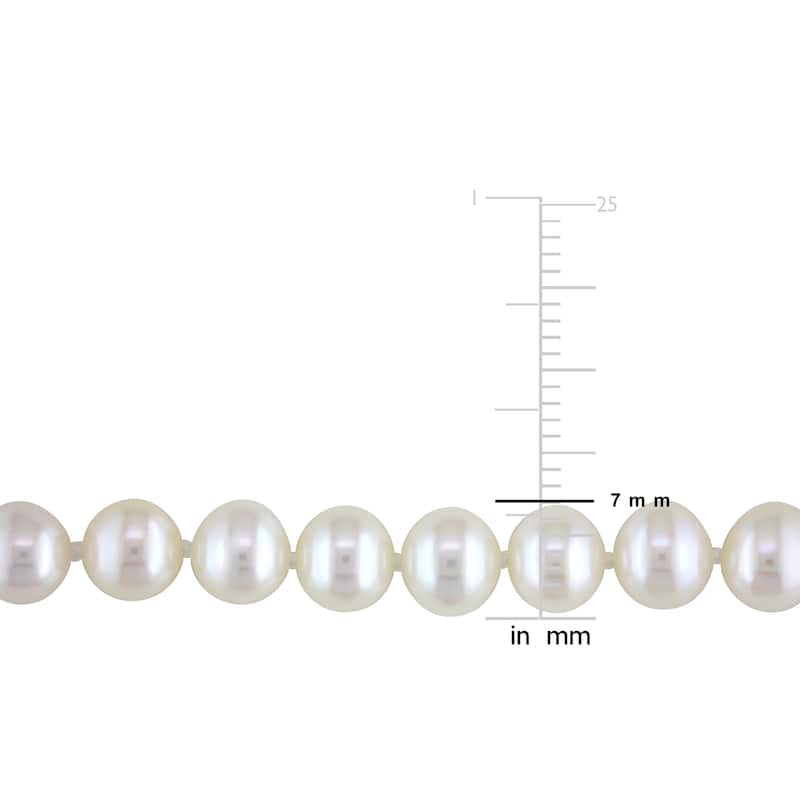 Miadora 6.5-7mm Cultured Freshwater Pearl Strand Necklace 14k Yellow Gold Clasp - 18in