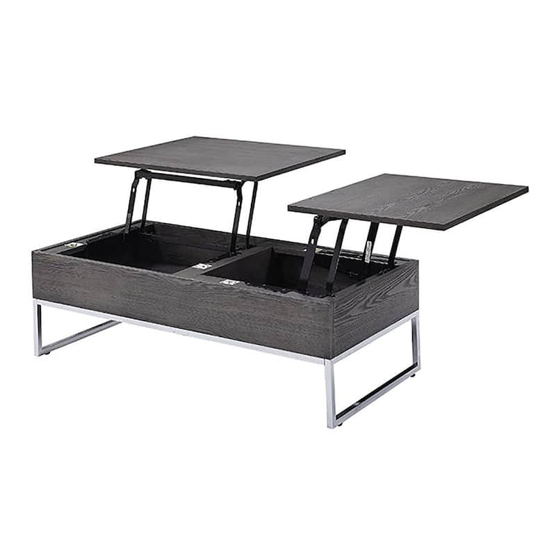 Nyholm Grey Oak and Chrome Coffee Table with Lift Top