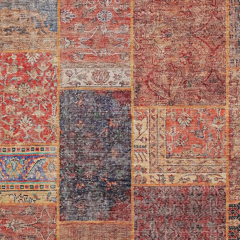 HomeRoots Patchwork Transitional Rectangle Outdoor Rug