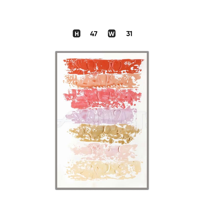 Modern Multicolor Hand-Painted 3D Oil Canvas Wall Art (47" x 31")