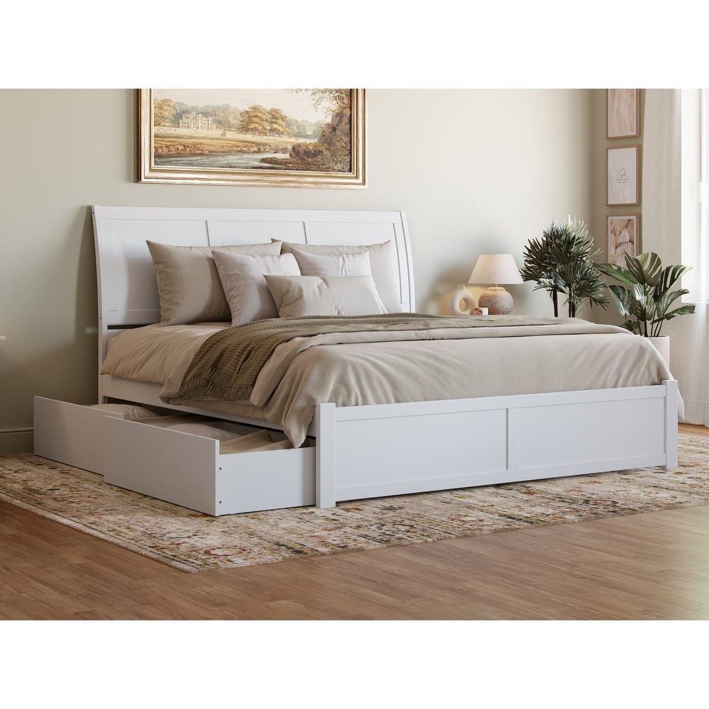 Portland Platform Bed with Footboard and Storage Drawers