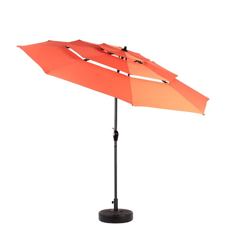 Topcraft 10ft Aluminum 3 Tier Tiltable Market Umbrella