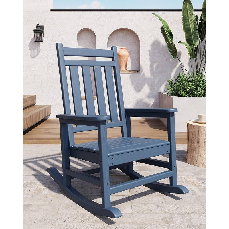 Folding Adirondack Chairs Set Of 1 HDPE Plastic Outdoor Chairs - Baby Blue