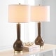 preview thumbnail 2 of 7, SAFAVIEH Lighting 31-inch Mae Long Neck Ceramic Taupe Table Lamp (Set of 2) - 14"x14"x30.5"