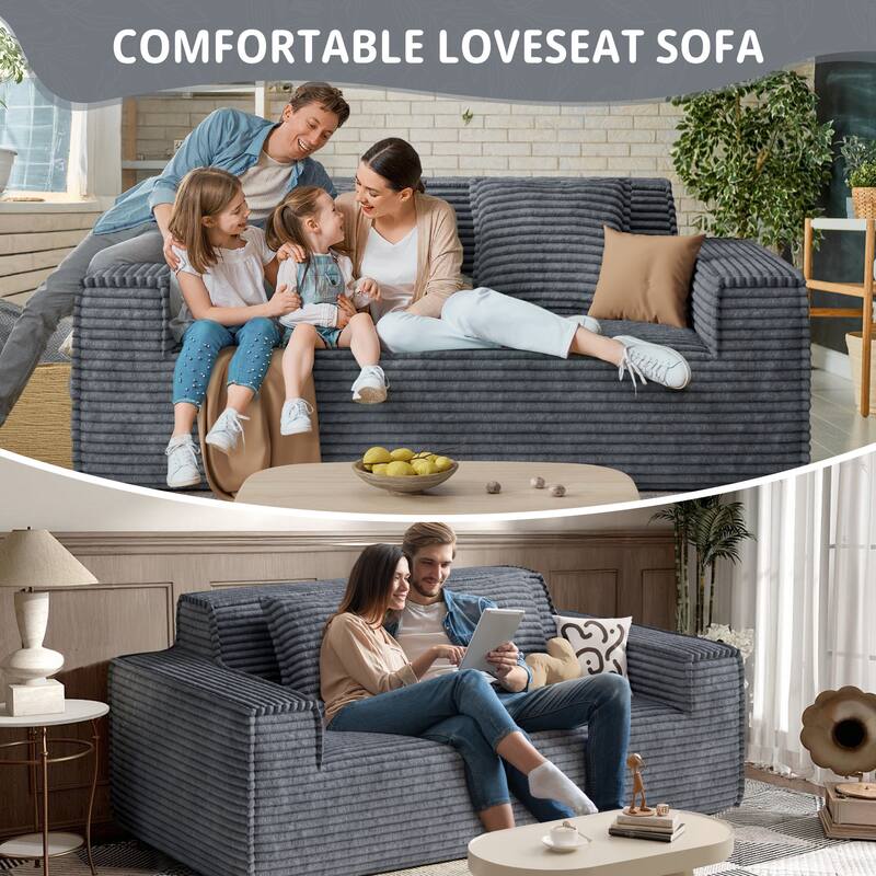 75" Modern Loveseat Sofa, No Assembly Required Comfy Deep Seat Couches 1 pcs for Living Room, Bedroom, Apartment