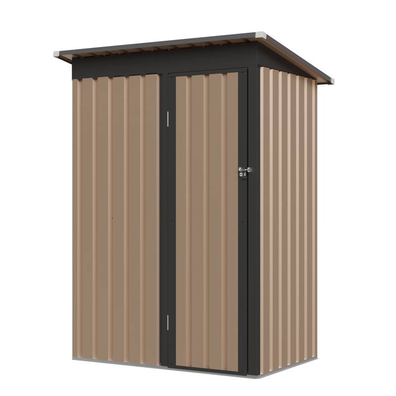 4.27FT x2.42FT Metal Garden Shed with Hinge Door