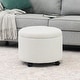 preview thumbnail 11 of 20, Adeco 20" Wide Button Tufted Round Storage Ottoman with Casters