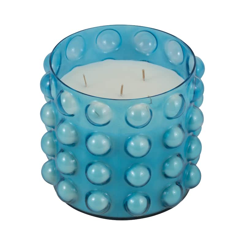 Sagebrook Home Artisan Glass 9" 81 Oz Bubble Candle Holder, Perfect Accessory for Stylish Decor Enthusiasts. - 9" x 9" x 7"