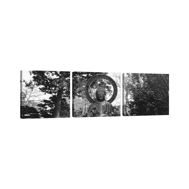 iCanvas "Statue of Buddha, Japanese Tea Garden, Golden Gate Park, San Francisco" by Panoramic Images 3-Piece Wall Art Set
