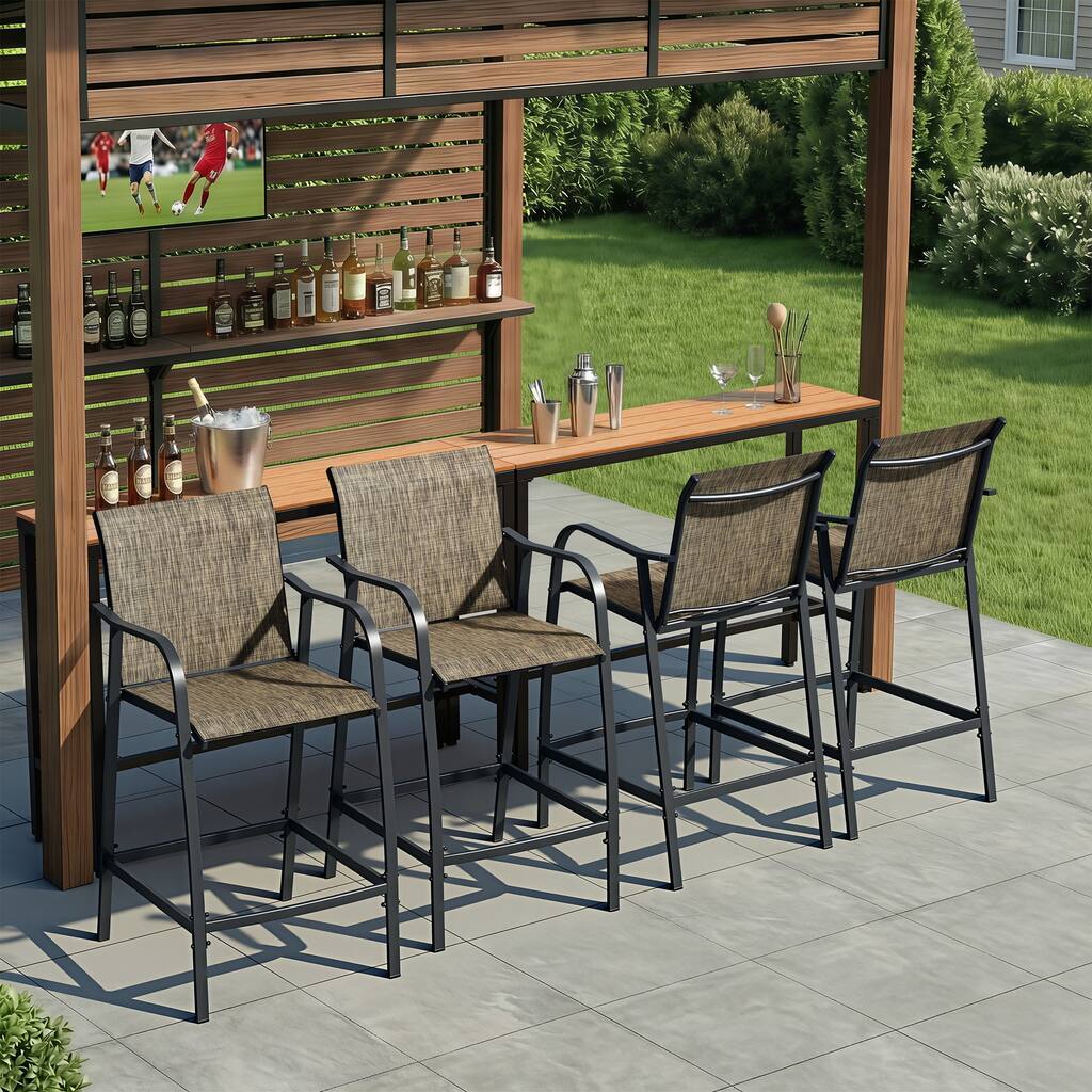 Lightweight Bar Height Barstools Outdoor Bar Stools Patio Bar Chairs - 21.3" W x 22.5" D x 44" H