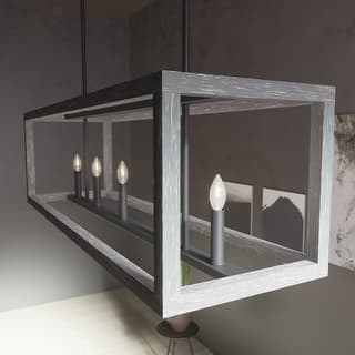 Hunter Squire Manor 6-Light Linear Chandelier - Island, Dining room - Candle, Modern Farmhouse, Transitional