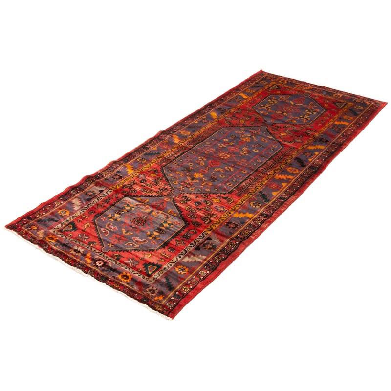 ECARPETGALLERY Hand-knotted Andelz Red Wool Rug - 4'6 x 10'6