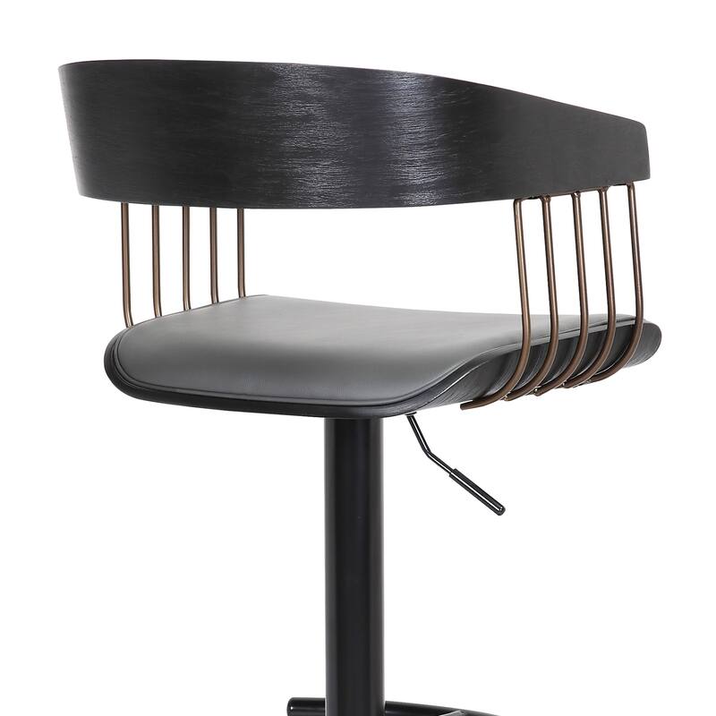 Larisa Metal and Wood Adjustable Height Swivel Bar Stool