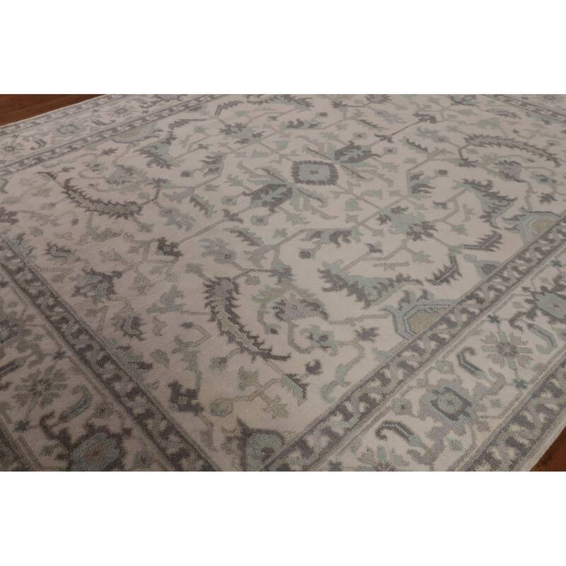 All-Over Floral Oushak Oriental Area Rug Handmade Wool Carpet - 7'11" x 10'0"