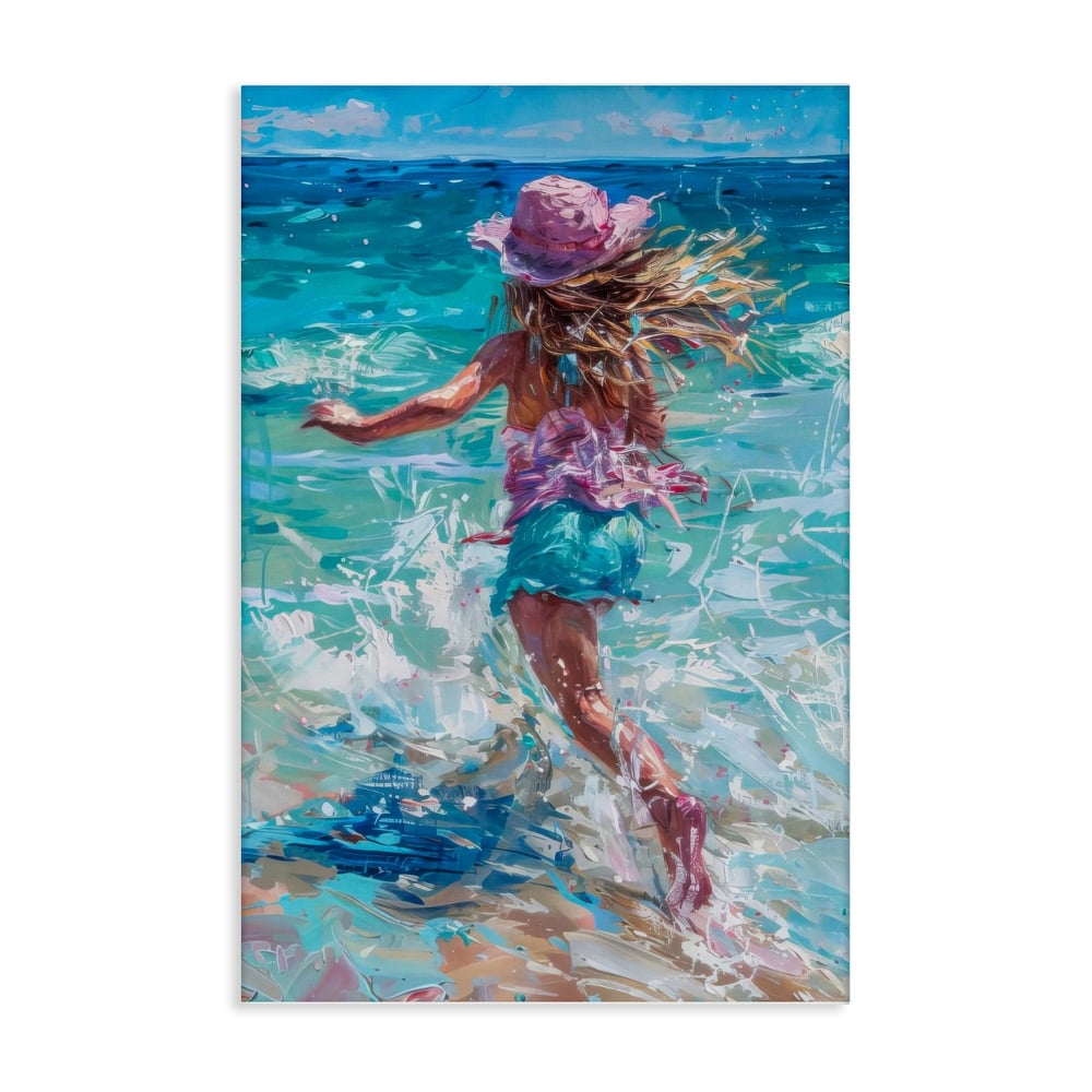 Stupell Summer Beach Fun Girl Canvas Wall Art Design By LSR Design Studio