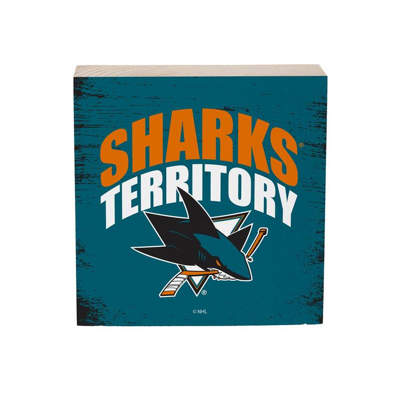 San Jose Sharks Wooden Tabletop Mantel Shelf Sign