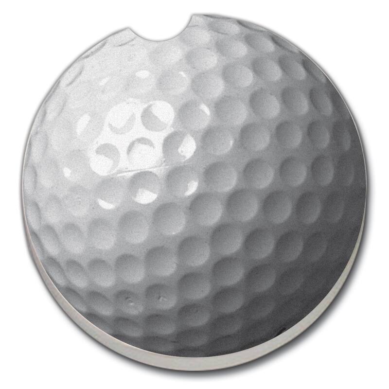Counterart Absorbent Stoneware Car Coaster, Golf, Set of 2 - 2.5