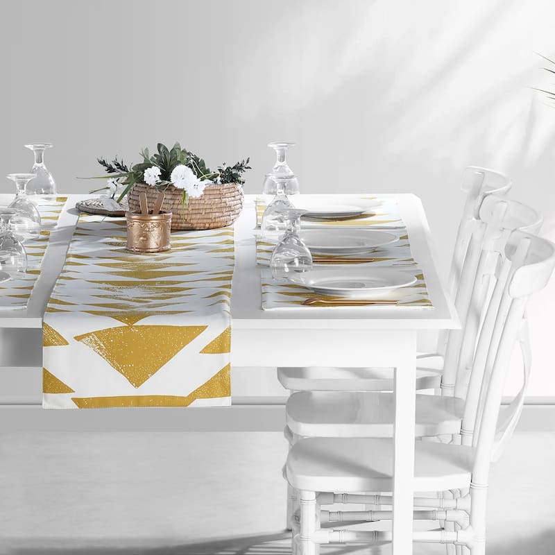 Exclusive Fabrics Triad Printed Cotton Table Runner & Placemats