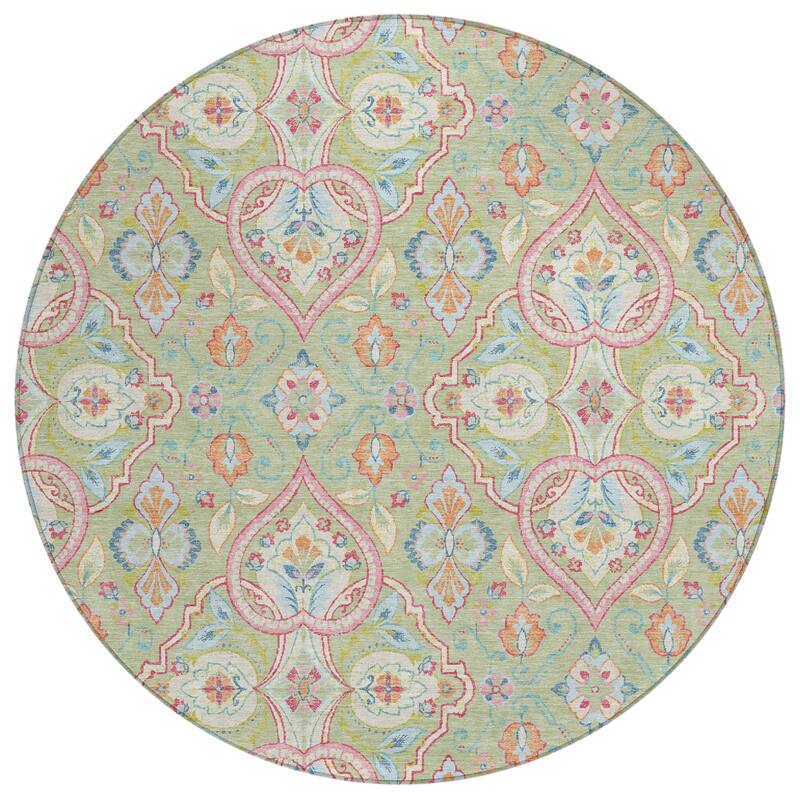 Machine Washable Indoor/Outdoor Traditional Spades Chantille Rug