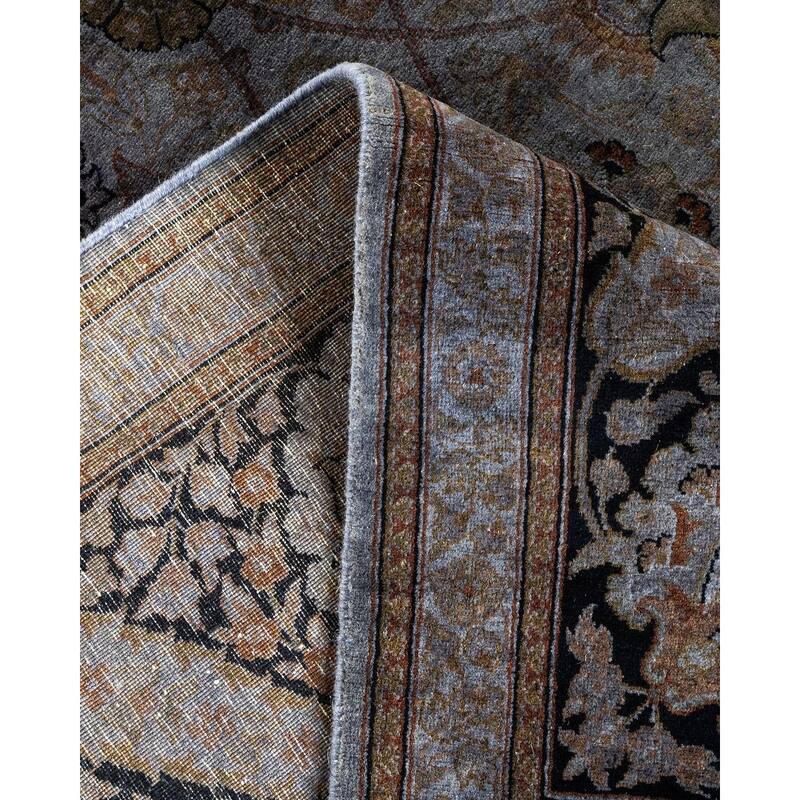 Overton Hand Knotted Wool Vintage Inspired Modern Contemporary Overdyed Gray Area Rug - 8' 2" x 10' 5"