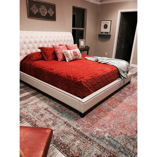 Braxton Studio Jazmin Faux Leather Upholstered Tufted Headboard 