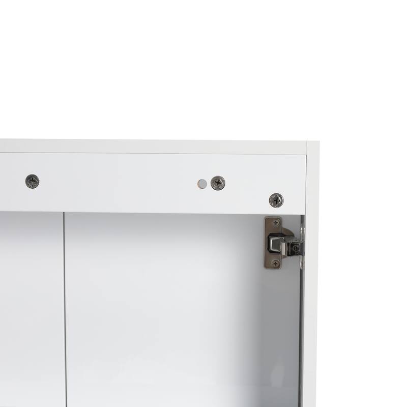 24" Bathroom Wall Cabinet, Soft Close Doors, Float Mounting Design,Glossy White