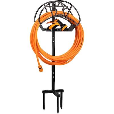 WaLensee Garden Hose Holder Freestanding Water Hose Hanger Decorative Hose Reel for Garden Yard