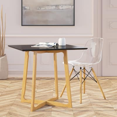 LeisureMod Dover Molded Side Chair - Transparent Red - 20 x 32.4 x 16.25